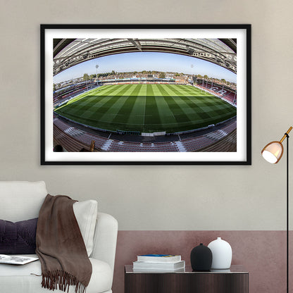 Kingsholm Stadium, Stadium Canvas, Sport Art, Gift for him, White Border Framed Art Print Wall Decor