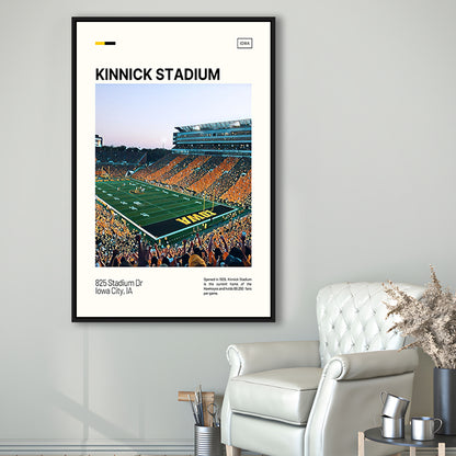 Kinnick Stadium Print, Iowa Hawkeyes Stadium Canvas Art, Man Cave Gift, Floating Framed Canvas Print Wall Art