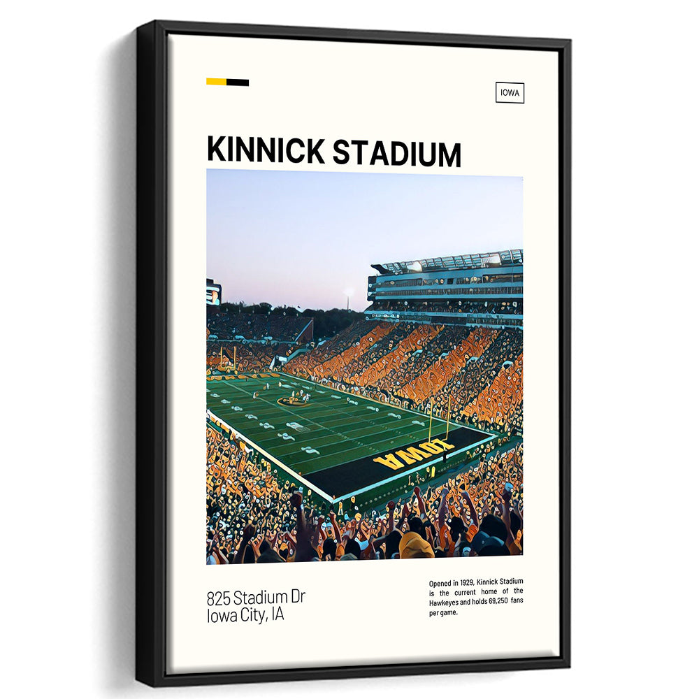 Kinnick Stadium Print, Iowa Hawkeyes Stadium Canvas Art, Man Cave Gift, Floating Framed Canvas Print Wall Art