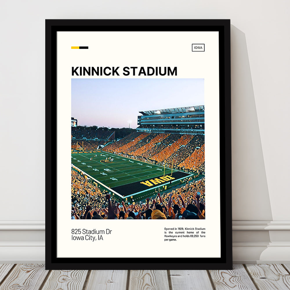 Kinnick Stadium Print, Iowa Hawkeyes Stadium Canvas Art, Man Cave Gift, Floating Framed Canvas Print Wall Art