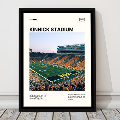 Kinnick Stadium Print, Iowa Hawkeyes Stadium Canvas Art, Man Cave Gift, Floating Framed Canvas Print Wall Art