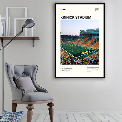 Kinnick Stadium Print, Iowa Hawkeyes Stadium Canvas Art, Man Cave Gift, Floating Framed Canvas Print Wall Art