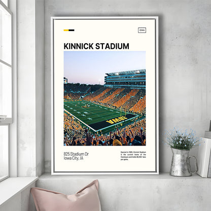 Kinnick Stadium Print, Iowa Hawkeyes Stadium Canvas Art, Man Cave Gift, Floating Framed Canvas Print Wall Art