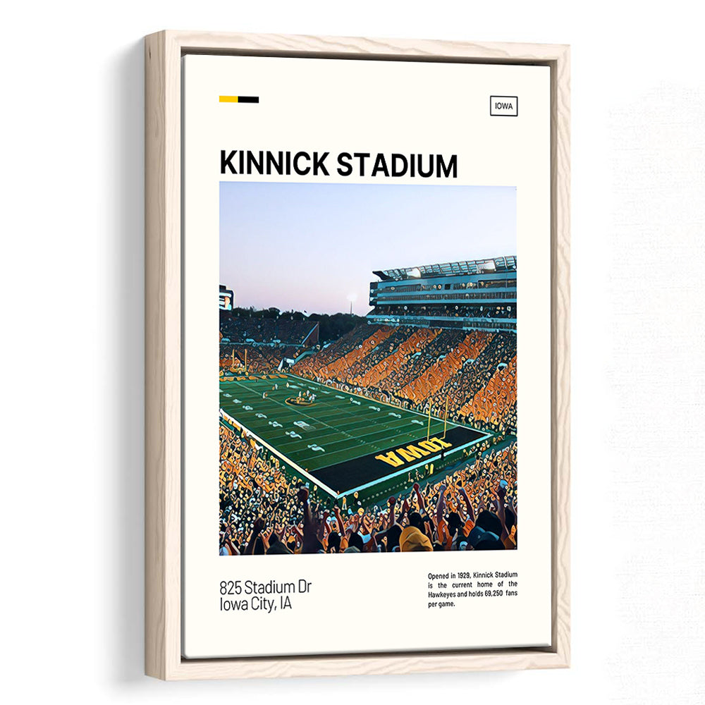Kinnick Stadium Print, Iowa Hawkeyes Stadium Canvas Art, Man Cave Gift, Floating Framed Canvas Print Wall Art