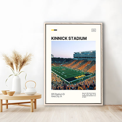 Kinnick Stadium Print, Iowa Hawkeyes Stadium Canvas Art, Man Cave Gift, Floating Framed Canvas Print Wall Art