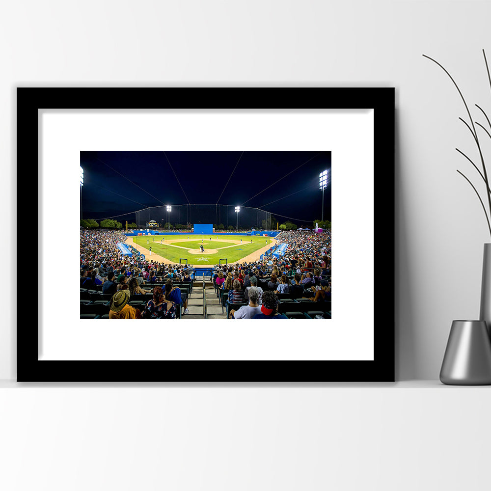 Kino Veterans Memorial Stadium, Stadium Canvas, Sport Art, Gift for him, White Border Framed Art Print Wall Decor