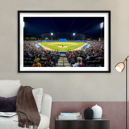Kino Veterans Memorial Stadium, Stadium Canvas, Sport Art, Gift for him, White Border Framed Art Print Wall Decor