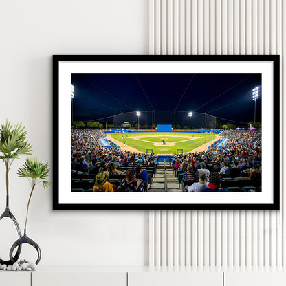 Kino Veterans Memorial Stadium, Stadium Canvas, Sport Art, Gift for him, White Border Framed Art Print Wall Decor