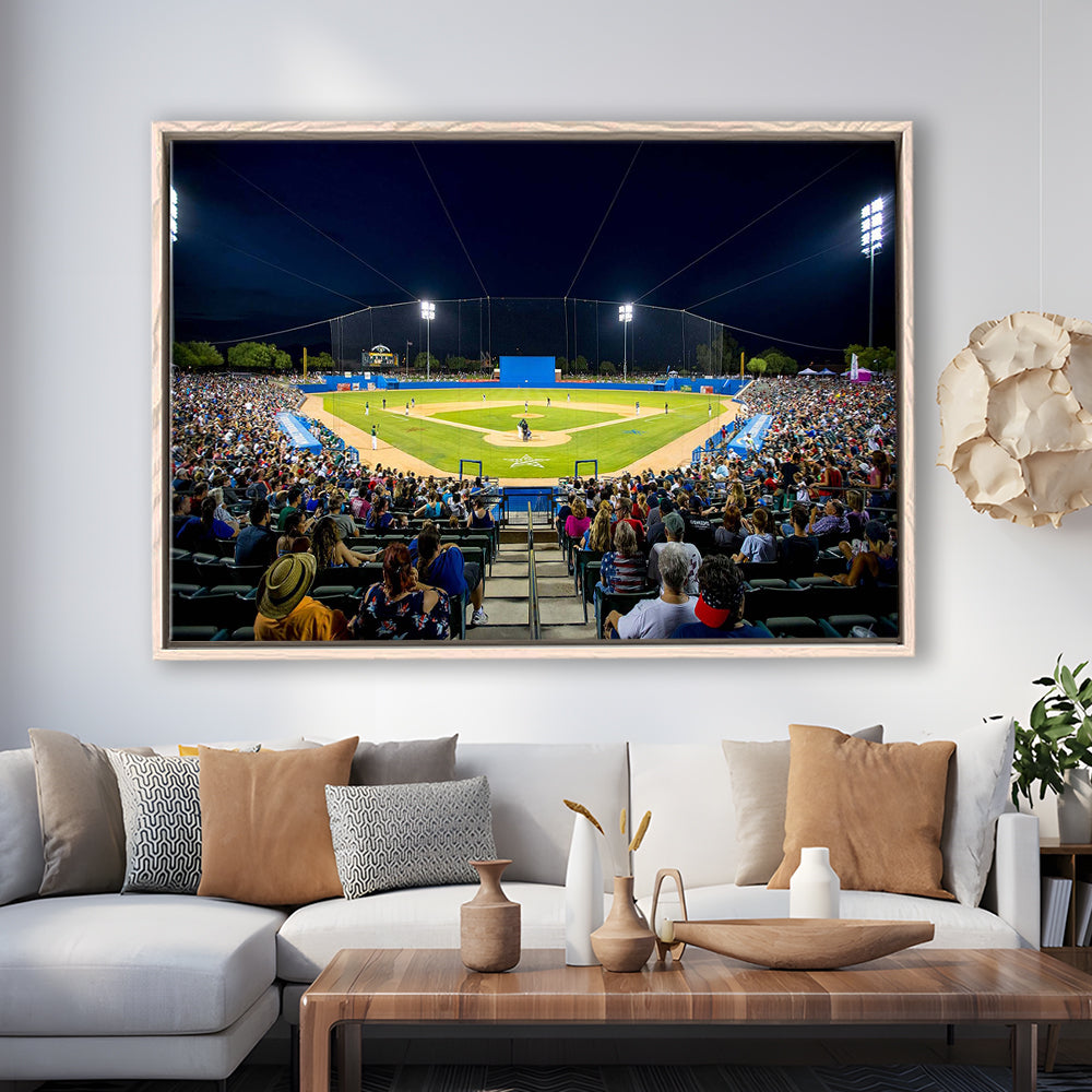 Kino Veterans Memorial Stadium, Stadium Canvas, Sport Art, Framed Canvas Print Wall Art, Floating Frame