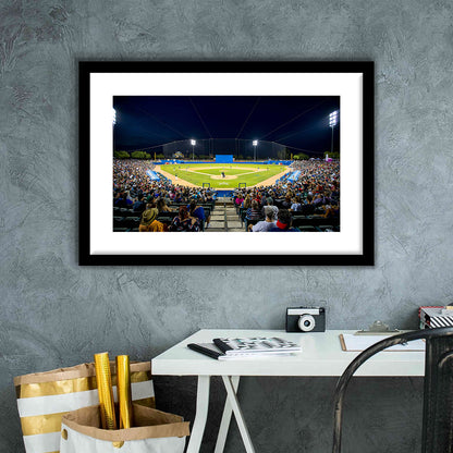 Kino Veterans Memorial Stadium, Stadium Canvas, Sport Art, Gift for him, White Border Framed Art Print Wall Decor