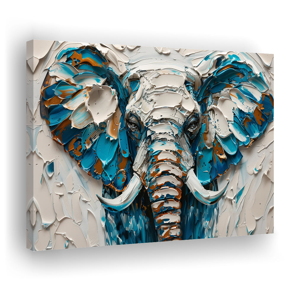 Knife Painting Elephant Portrait, Canvas Art Decor Print, Painting Art, Canvas Print Wall Art Home Decor