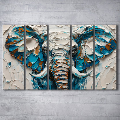 Knife Painting Elephant Portrait, Canvas Art Print, Painting Art, Multi Panels Canvas Print Wall Art