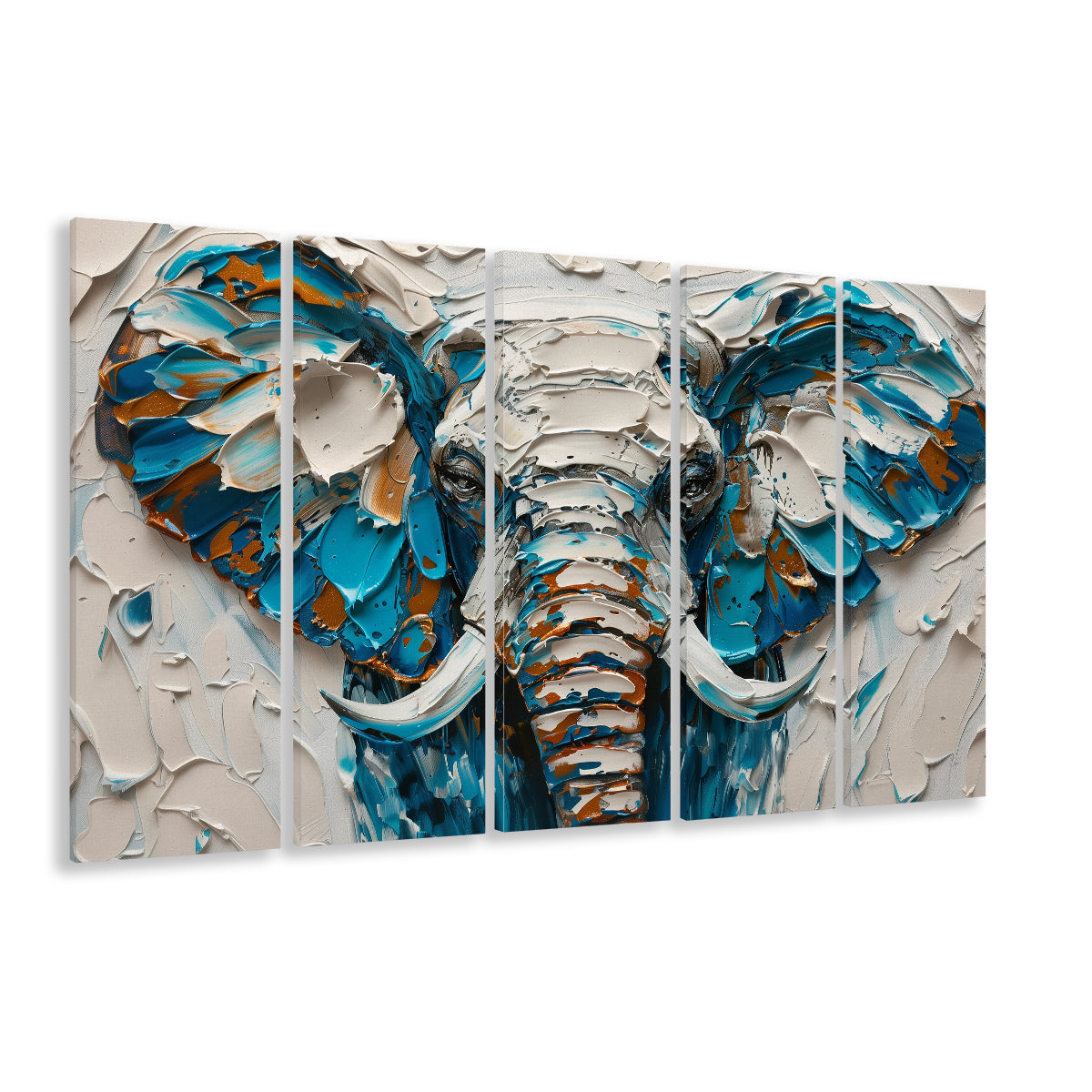 Knife Painting Elephant Portrait, Canvas Art Print, Painting Art, Multi Panels Canvas Print Wall Art