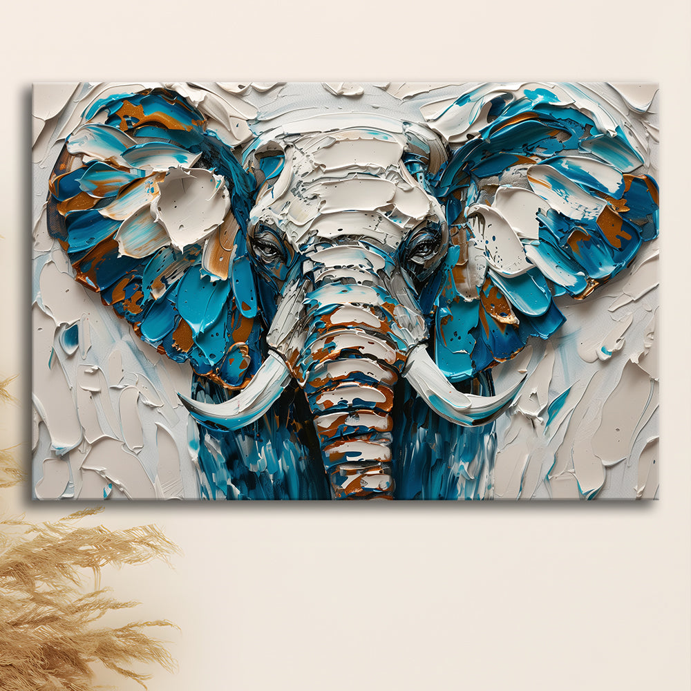 Knife Painting Elephant Portrait, Canvas Art Decor Print, Painting Art, Canvas Print Wall Art Home Decor