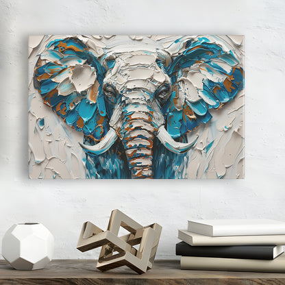 Knife Painting Elephant Portrait, Canvas Art Decor Print, Painting Art, Canvas Print Wall Art Home Decor