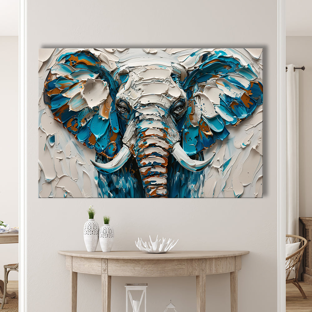 Knife Painting Elephant Portrait, Canvas Art Decor Print, Painting Art, Canvas Print Wall Art Home Decor