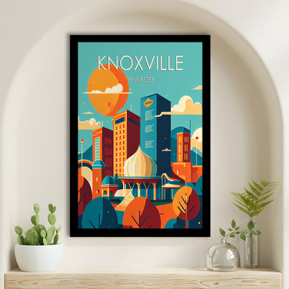 Knoxville Tennessee Retro Art Print, Knoxville City Wall Art, Framed Art Print, Picture Framed, Painting Art
