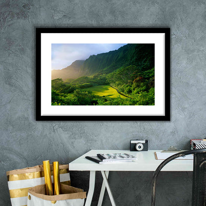 Koolau Golf Club Hole 15 Koolau Golf Courses, Hawaii, Goft Art Print, Framed Art Print White Border Wall Decor