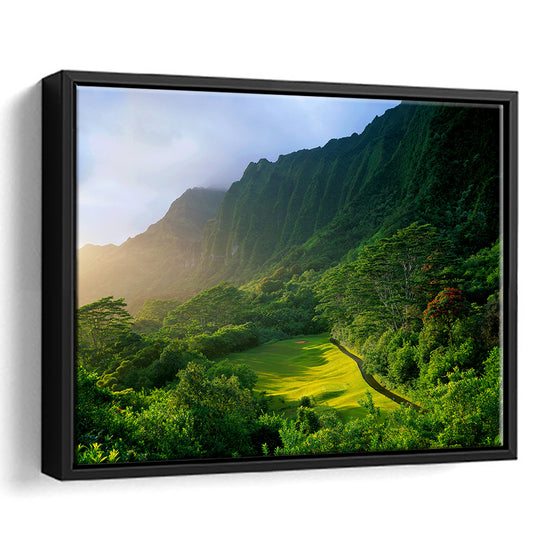 Koolau Golf Club Hole 15 Koolau Golf Courses, Hawaii, Floating Framed Canvas Print Wall Art