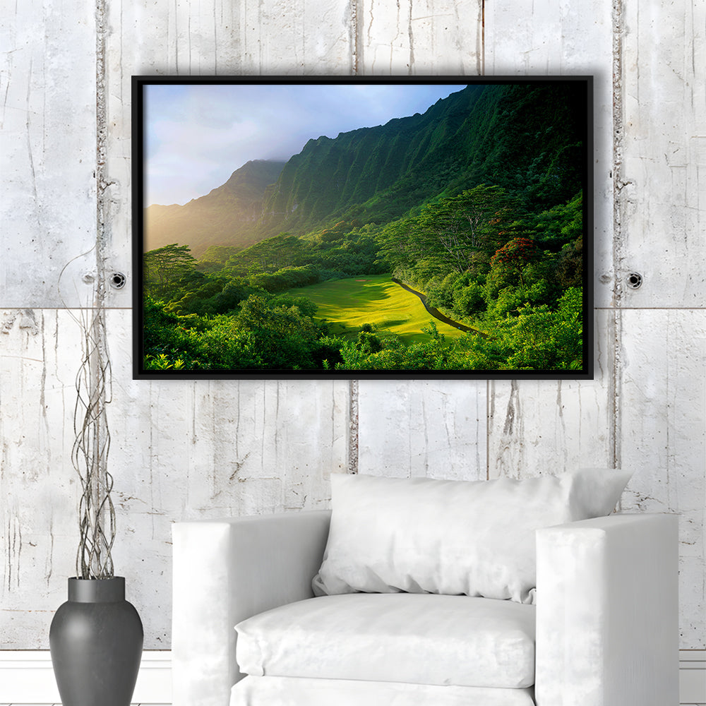 Koolau Golf Club Hole 15 Koolau Golf Courses, Hawaii, Floating Framed Canvas Print Wall Art