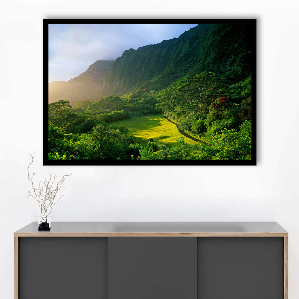 Koolau Golf Club Hole 15 Koolau Golf Courses, Hawaii, Framed Art Print Wall Decor, Picture Framed