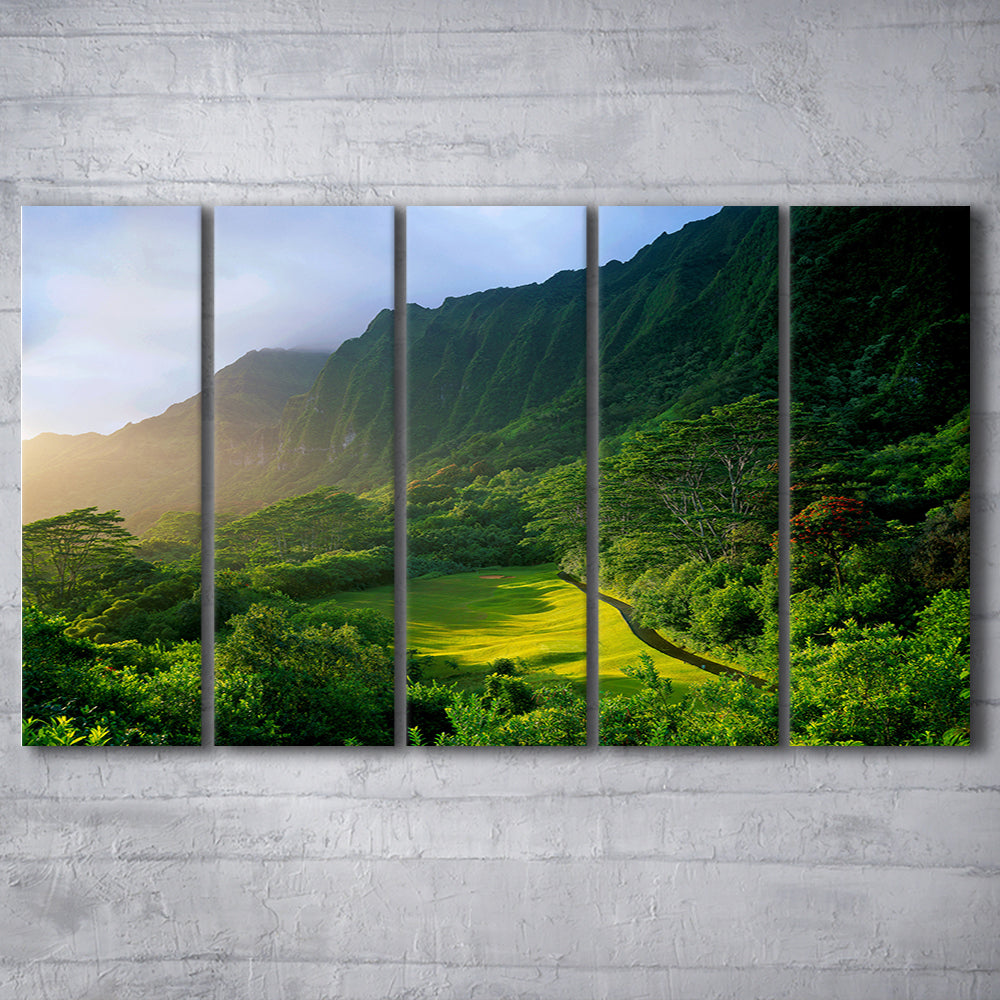 Koolau Golf Club Hole 15 Koolau Golf Courses, Hawaii, Golf Art Print, Extra Large Canvas Print Wall Art