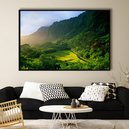 Koolau Golf Club Hole 15 Koolau Golf Courses, Hawaii, Floating Framed Canvas Print Wall Art