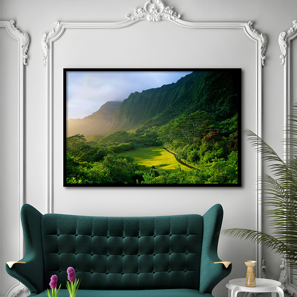 Koolau Golf Club Hole 15 Koolau Golf Courses, Hawaii, Framed Art Print Wall Decor, Picture Framed