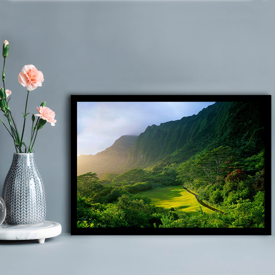 Koolau Golf Club Hole 15 Koolau Golf Courses, Hawaii, Framed Art Print Wall Decor, Picture Framed
