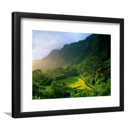 Koolau Golf Club Hole 15 Koolau Golf Courses, Hawaii, Goft Art Print, Framed Art Print White Border Wall Decor