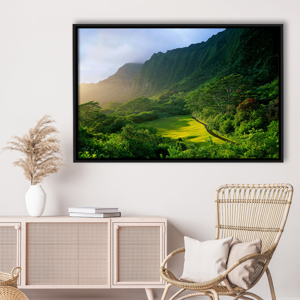 Koolau Golf Club Hole 15 Koolau Golf Courses, Hawaii, Floating Framed Canvas Print Wall Art