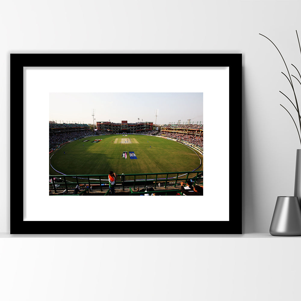 Kotla Stadium, Stadium Canvas, Sport Art, Gift for him, White Border Framed Art Print Wall Decor