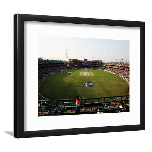 Kotla Stadium, Stadium Canvas, Sport Art, Gift for him, White Border Framed Art Print Wall Decor
