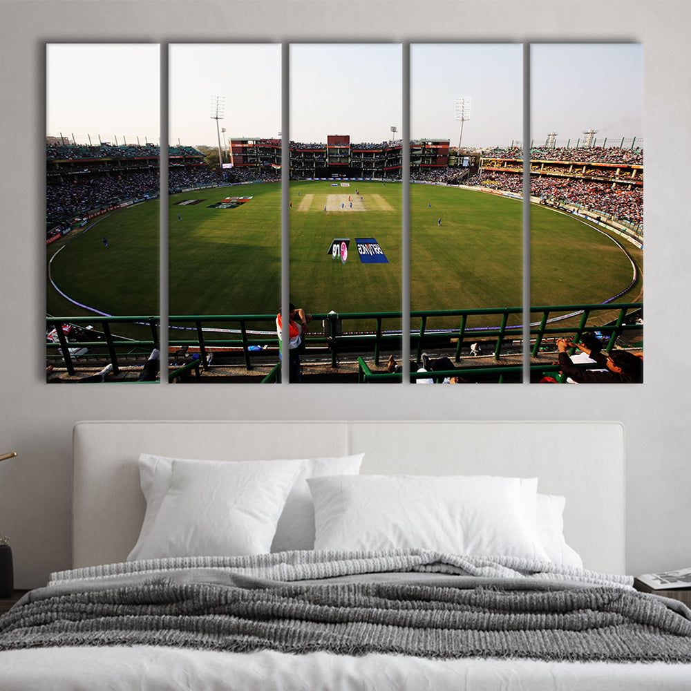 Kotla Stadium, Stadium Canvas, Sport Art, 5 Panel B, Extra Large Canvas, Canvas Print Wall Art