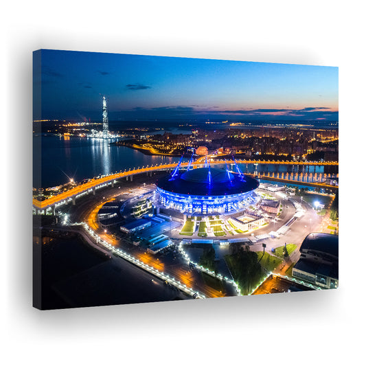 Krestovsky Stadium Saint petersburg, Stadium Canvas, Sport Art, Gift for him, Man Cave Decor, Art Print, Canvas Print Wall Art