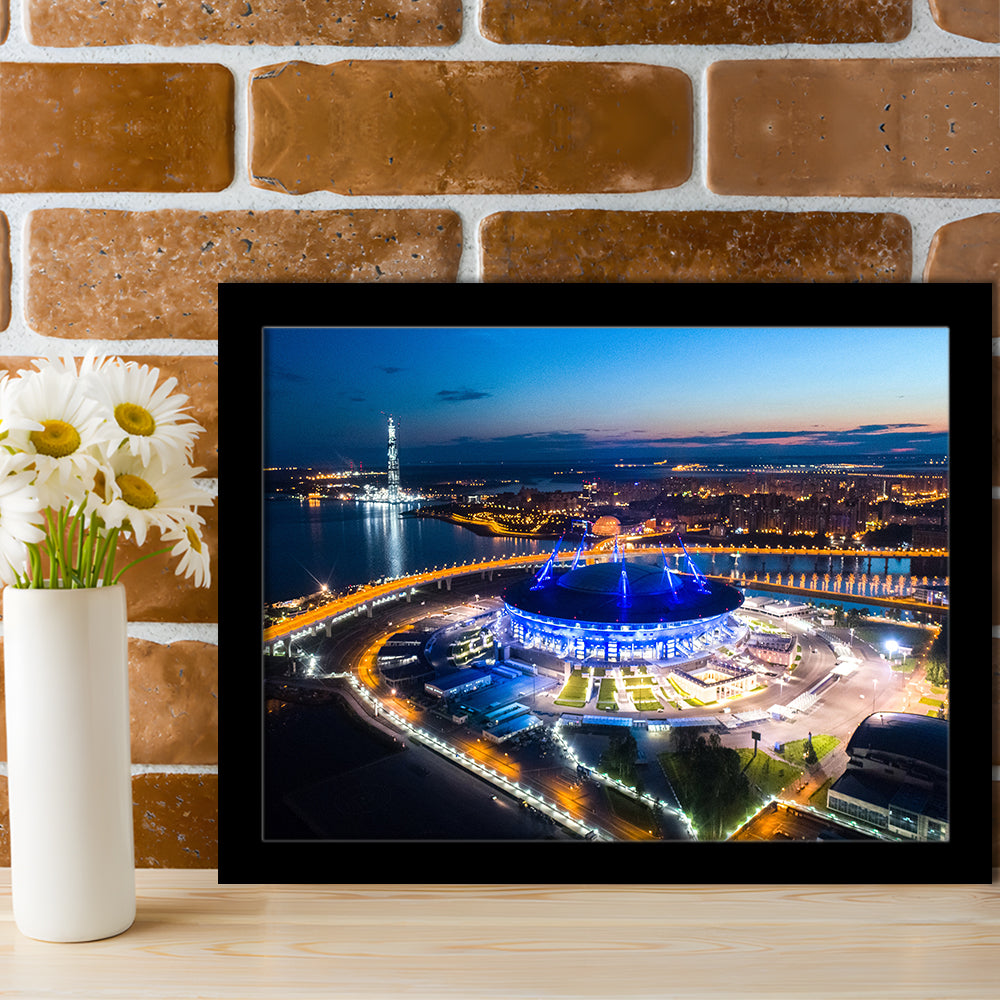 Krestovsky Stadium Saint petersburg, Stadium Canvas, Sport Art, Gift for him, Framed Art Print Wall Decor, Picture Framed