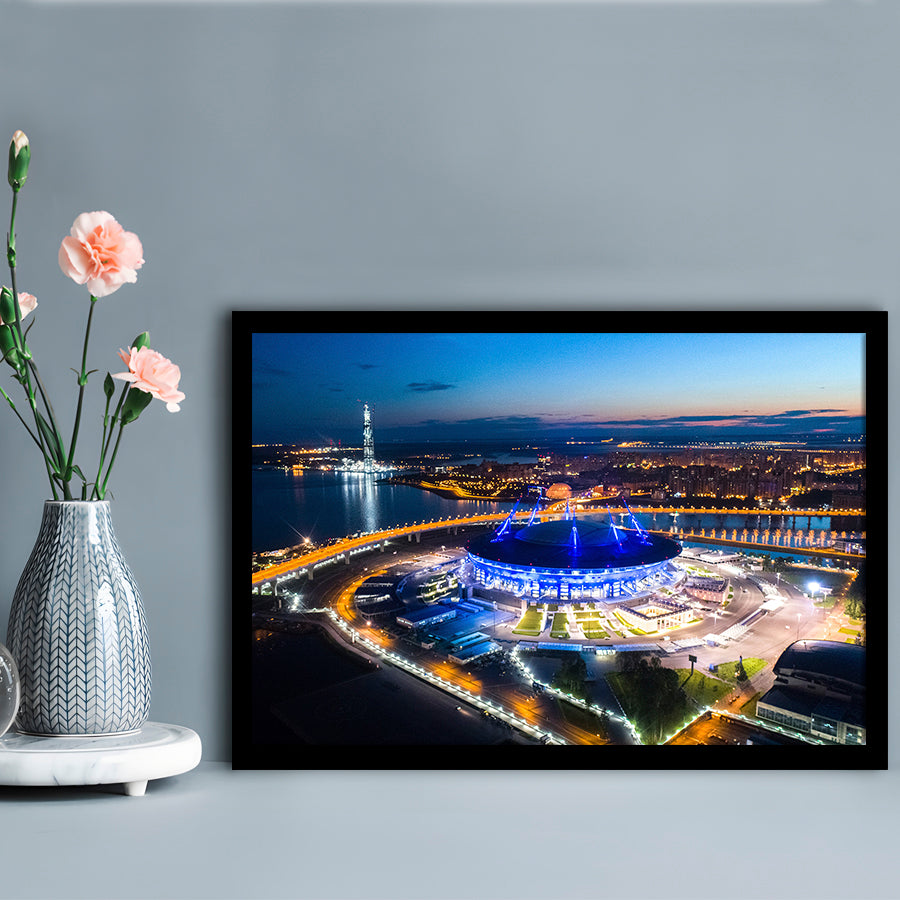 Krestovsky Stadium Saint petersburg, Stadium Canvas, Sport Art, Gift for him, Framed Art Print Wall Decor, Picture Framed