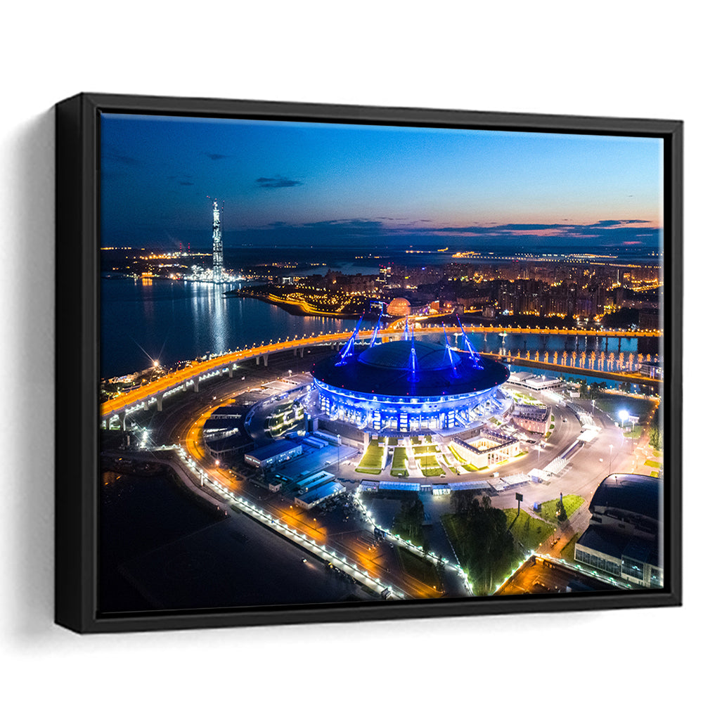 Krestovsky Stadium Saint petersburg, Stadium Canvas, Sport Art, Framed Canvas Print Wall Art, Floating Frame