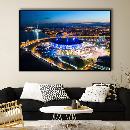 Krestovsky Stadium Saint petersburg, Stadium Canvas, Sport Art, Framed Canvas Print Wall Art, Floating Frame