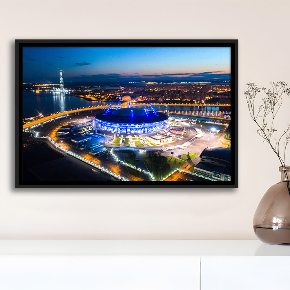 Krestovsky Stadium Saint petersburg, Stadium Canvas, Sport Art, Framed Canvas Print Wall Art, Floating Frame