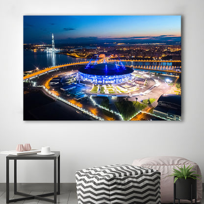 Krestovsky Stadium Saint petersburg, Stadium Canvas, Sport Art, Gift for him, Man Cave Decor, Art Print, Canvas Print Wall Art