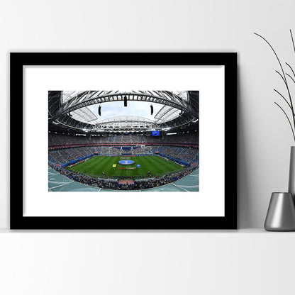 Krestovsky Stadium, Stadium Canvas, Sport Art, Gift for him, White Border Framed Art Print Wall Decor