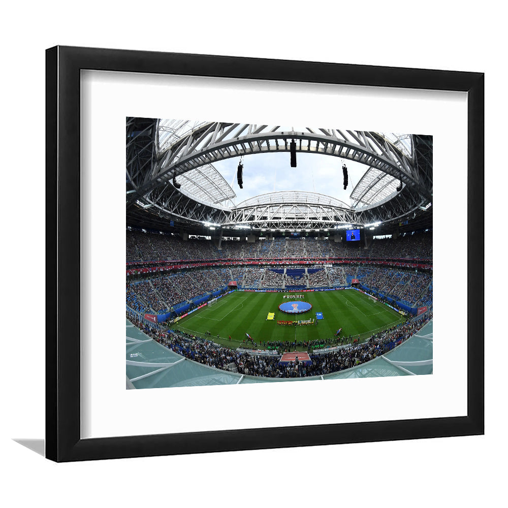 Krestovsky Stadium, Stadium Canvas, Sport Art, Gift for him, White Border Framed Art Print Wall Decor