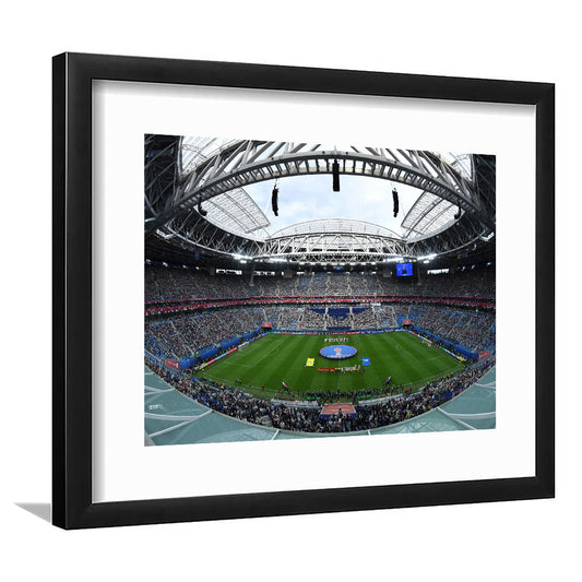 Krestovsky Stadium, Stadium Canvas, Sport Art, Gift for him, White Border Framed Art Print Wall Decor