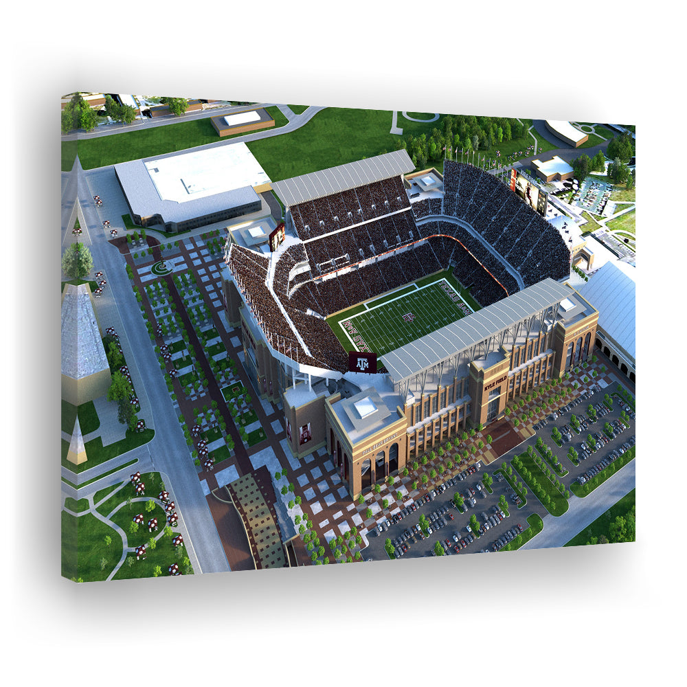 Kyle Field Ariel View, Stadium Canvas, Sport Art, Gift for him, Man Cave Decor, Art Print, Canvas Print Wall Art