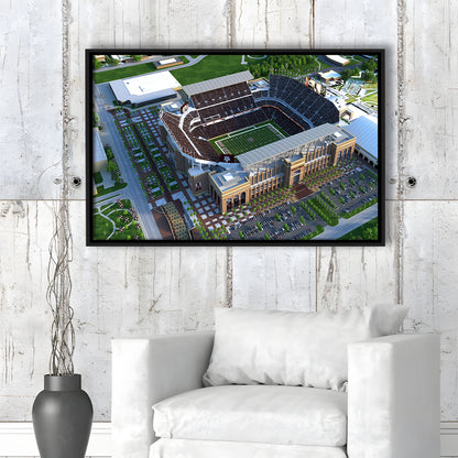 Kyle Field Ariel View, Stadium Canvas, Sport Art, Framed Canvas Print Wall Art, Floating Frame
