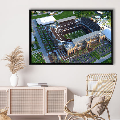 Kyle Field Ariel View, Stadium Canvas, Sport Art, Framed Canvas Print Wall Art, Floating Frame