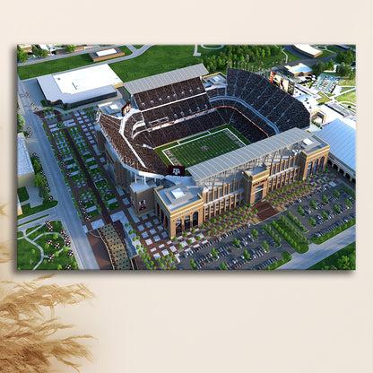 Kyle Field Ariel View, Stadium Canvas, Sport Art, Gift for him, Man Cave Decor, Art Print, Canvas Print Wall Art