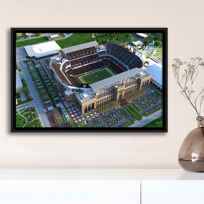 Kyle Field Ariel View, Stadium Canvas, Sport Art, Framed Canvas Print Wall Art, Floating Frame