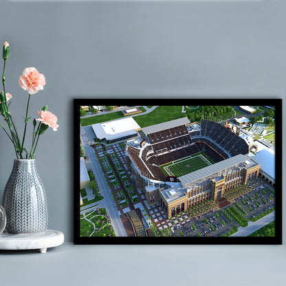 Kyle Field Ariel View, Stadium Canvas, Sport Art, Gift for him, Framed Art Print Wall Decor, Picture Framed